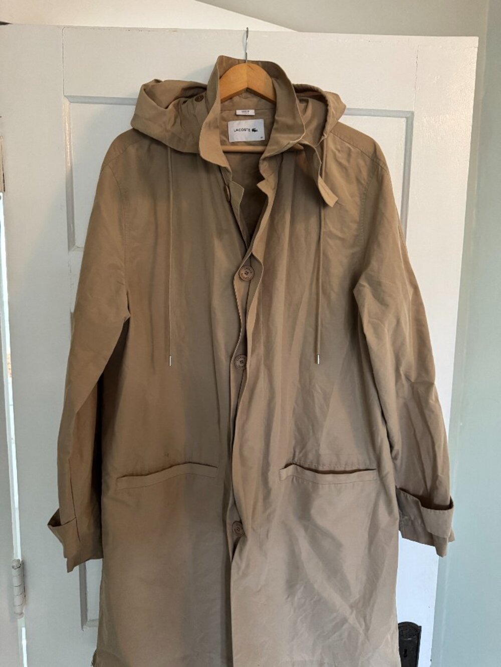 Lacoste Runway Made in France Tan Trenchcoat Unisex EU Size 50 (US L)